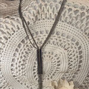 Stella & Dot Silver Tassel Necklace